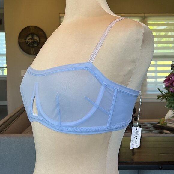NWT We Are HAH Free People Wired Bra 30-38C Periwinkle Sheer 32C 34C 36C 38C - Picture 3 of 12